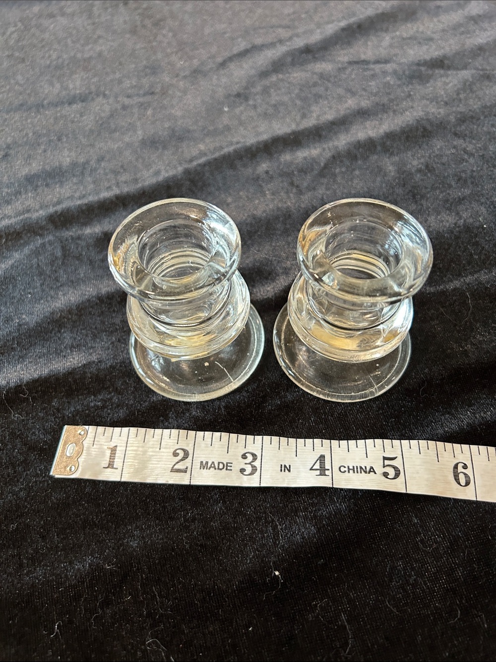 Clear Glass Candle Holders Set of 2 - Home Accents - Picture 4 of 4